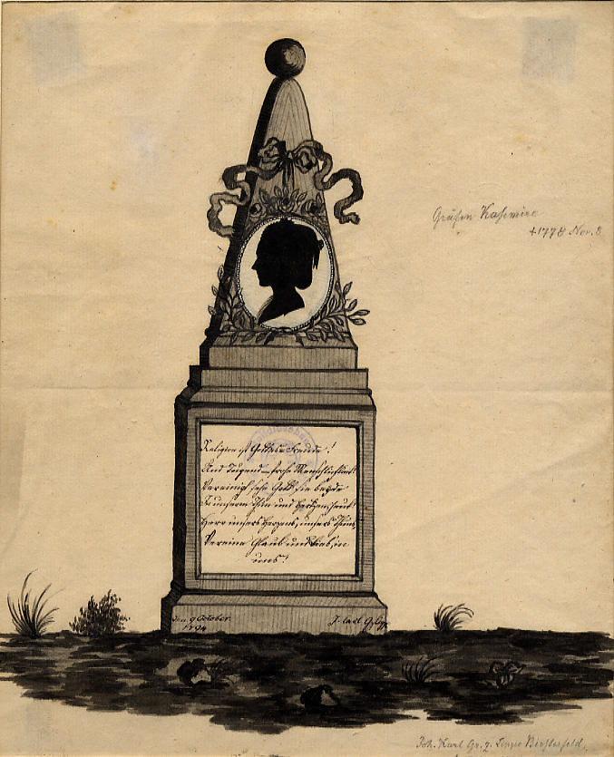 Denkmal der Reg. Gr&auml;fin Kasimire zur Lippe, geb. Prinzessin von Anhalt-Dessau auf dem Weinberg-Friedhof
